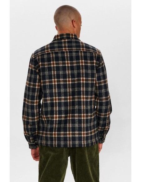 Anerkjendt Aklion Boiled Wool Overshirt in Incense - 901028