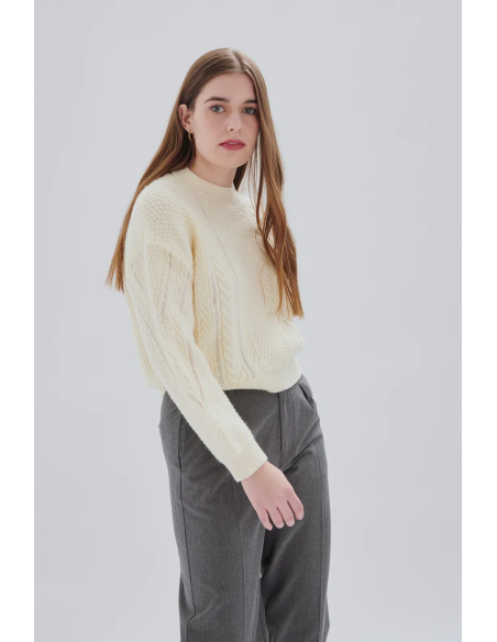 24 COLOURS Creme Pullover-41056b
