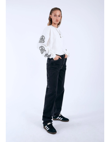 Dr Denim Faye Worker K92 Black Used Constast Pants-2230105K92