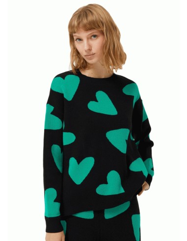 Compania Fantastica  Green Heart Sweater - 43C/10208