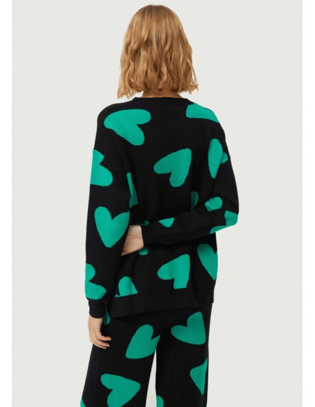 Compania Fantastica  Green Heart Sweater - 43C/10208