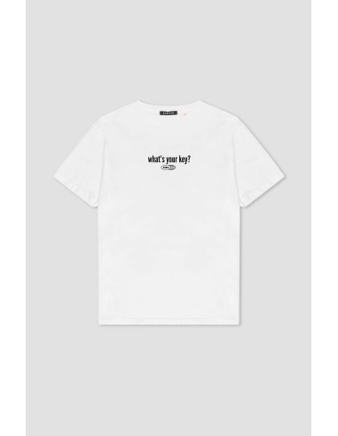 Washed What's your Key White T-shirt...