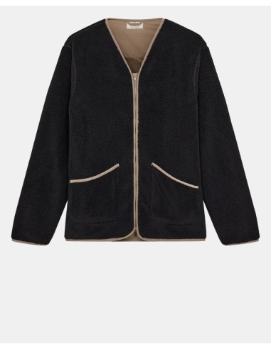 AKANDERS PILE CARDIGAN - CAVIAR - 901783