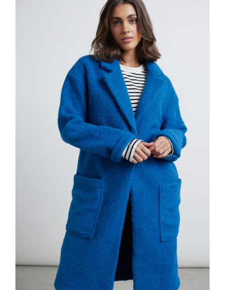 24colours Coat in blue- 90473b