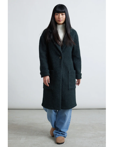 24colours  Coat in Forest Green - 90473a