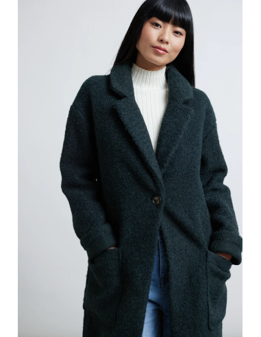 24colours  Coat in Forest Green - 90473a
