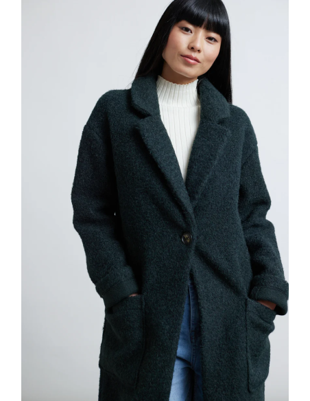 24colours  Coat in Forest Green - 90473a