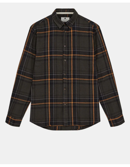 AKLEIF FLANNEL CHECK SHIRT - FOREST NIGHT- 901669