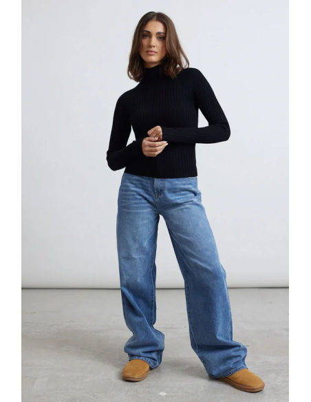 24COLOURS knitted pullover black  - 41157a