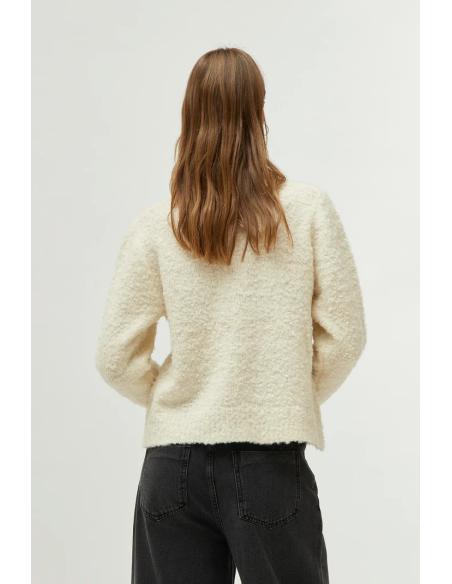 Compania Fantastica Off-White with Big Hearts Detail Cardigan - 44C/10368