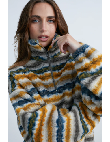 24COLOURS  fleece shirt striped -50805a 24COLOURS  fleece shirt striped -50805a