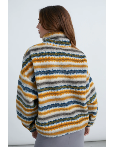 24COLOURS  fleece shirt striped -50805a 24COLOURS  fleece shirt striped -50805a