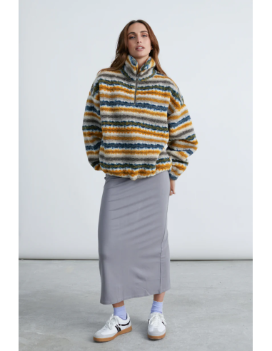 24COLOURS  fleece shirt striped -50805a 24COLOURS  fleece shirt striped -50805a