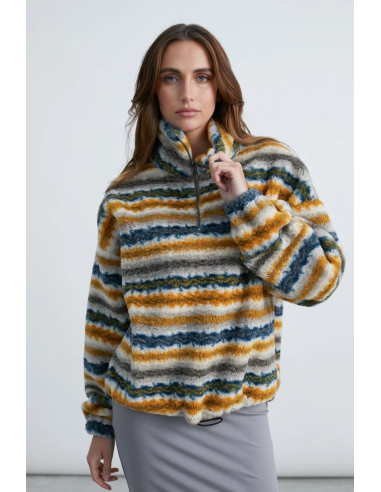 24COLOURS  fleece shirt striped -50805a 24COLOURS  fleece shirt striped -50805a