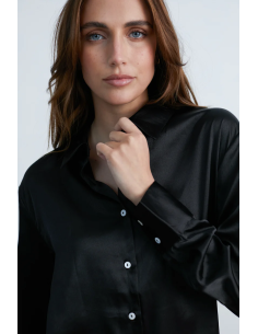24COLOURS Satin Black Shirt... 2