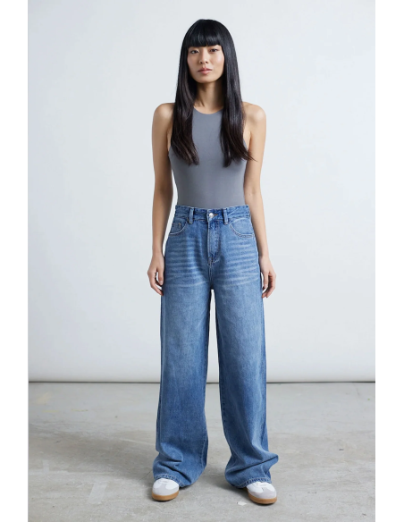 24 COLOURS Pants Mid Blue Denim -80365