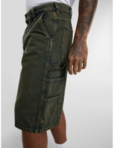 DICKIES SHORTS M LOOSE DENIM PAINTER GREEN TONE FADE - DK0A4ZASK571
