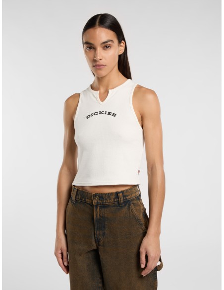 DICKIES TOP W V NECK EGRET- DK0A8677C481