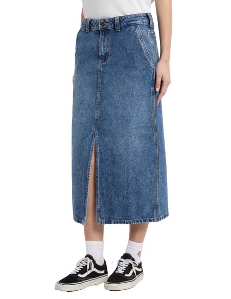 DICKIES LONG DENIM CARPENTER SKIRT W RINSED FADE- DK0A866SK211
