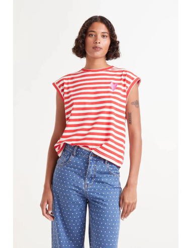 Compania Fantastica Red Striped Tank Top - 51C/42018
