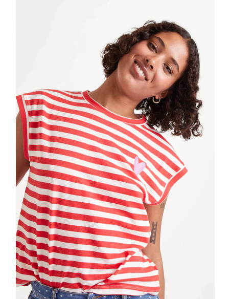 Compania Fantastica Red striped tank top - 51C/42018