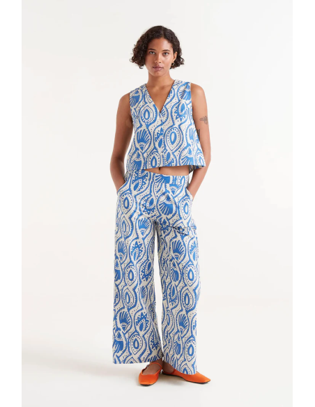 Compania Fantastica Aquaria Printed Sleeveless Top - 51C/43000