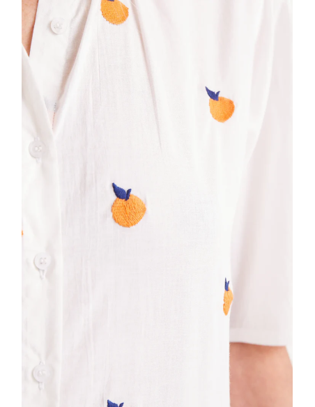 Compania Fantastica Short sleeve shirt with orange print - 51C/43033