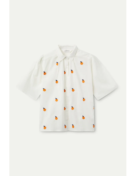 Compania Fantastica Short sleeve shirt with orange print - 51C/43033