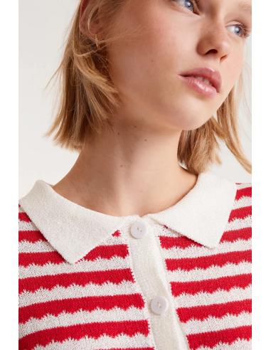 Compania Fantastica Red Striped Polo...