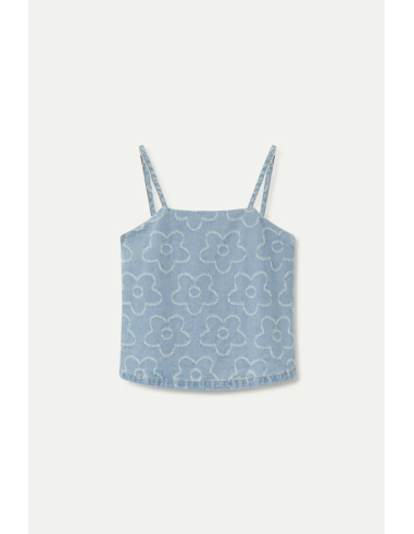 Compania Fantastica Denim top with... Compania Fantastica Denim top with...