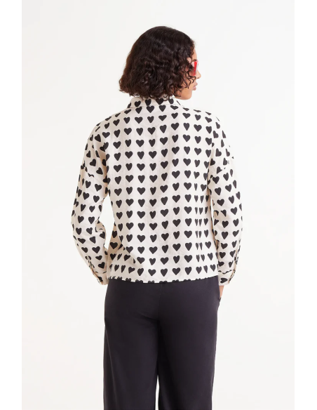 Compania Fantastica Flowy with heart print shirt - 51C/11029