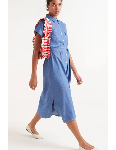 Compania Fantastica Denim midi shirt dress - 51C/40011