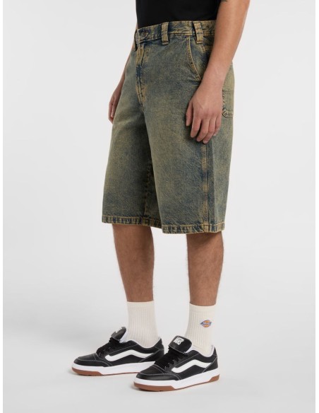 DICKIES SHORTS M MADISON YELLOW FADE INDIGO - DK0A4YSYK581