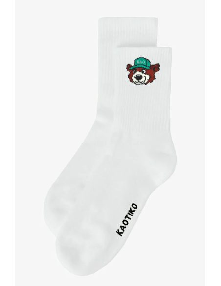 Kaotiko Bear White Socks - AQ007-01-1930