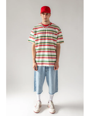 Kaotiko Apple Stripes T-shirt -  AQ112-01-G002