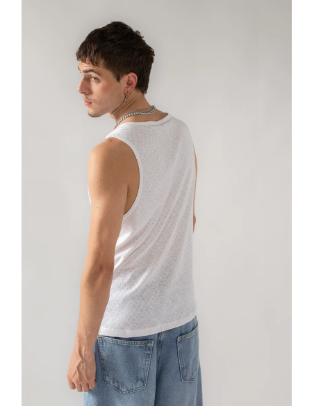 Kaotiko Tank Heart White T-shirt - AO143-01-G002