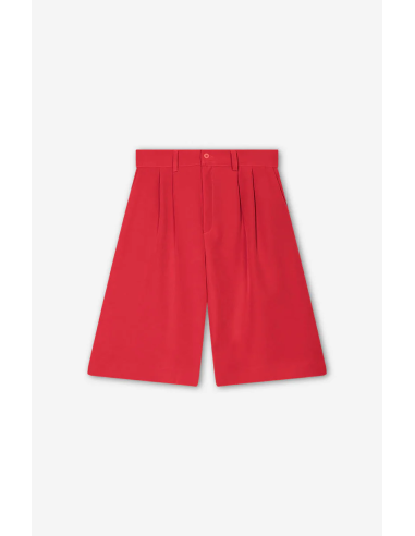 Kaotiko Wide Leg Pinzas Red Bermuda - AQ026-02-K002