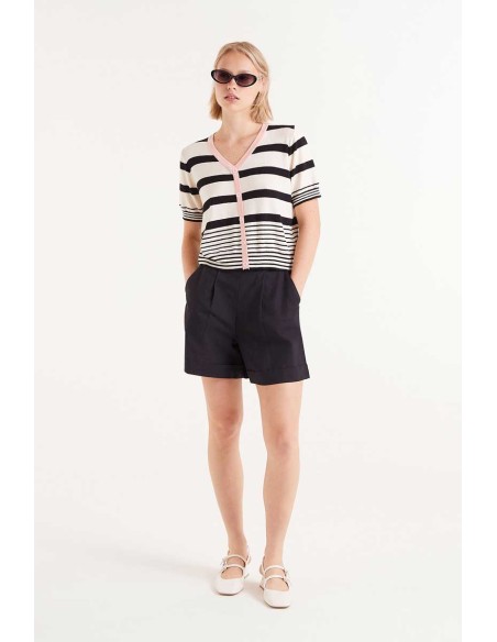Compania Fantastica Striped Short Sleeve Top - 51C/10405