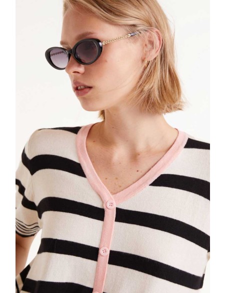 Compania Fantastica Striped Short Sleeve Top - 51C/10405