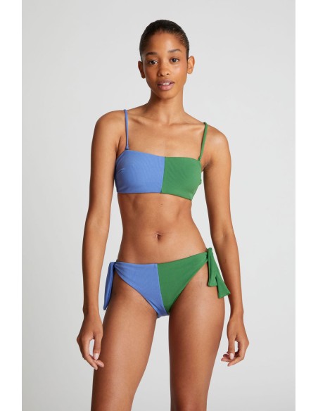 Compania Fantastica Green two-tone straight bikini top - 52C/13927