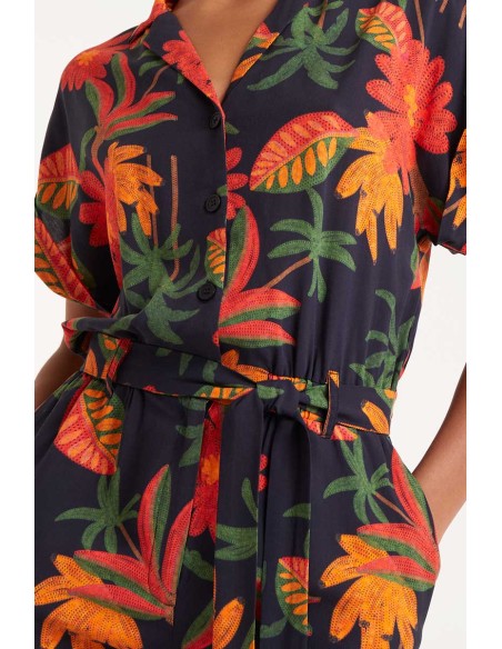 Compania Fantastica Famara floral print jumpsuit short - 52C/11103