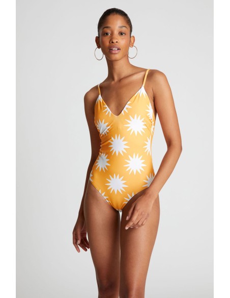 Compania Fantastica Big Sun print V-neck swimsuit - 52C/13903