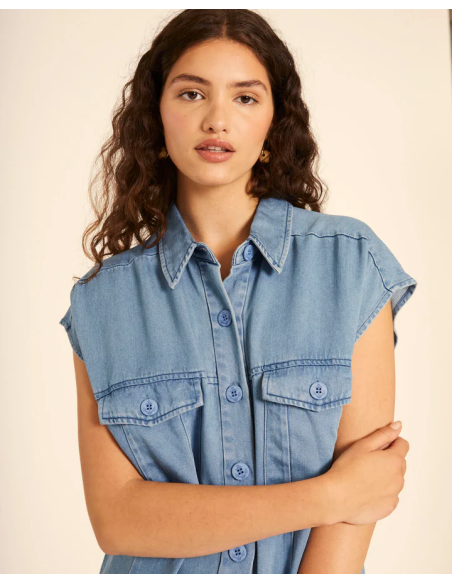 PEPALOVERS SHORT DENIM UTILITY DRESS - 111391