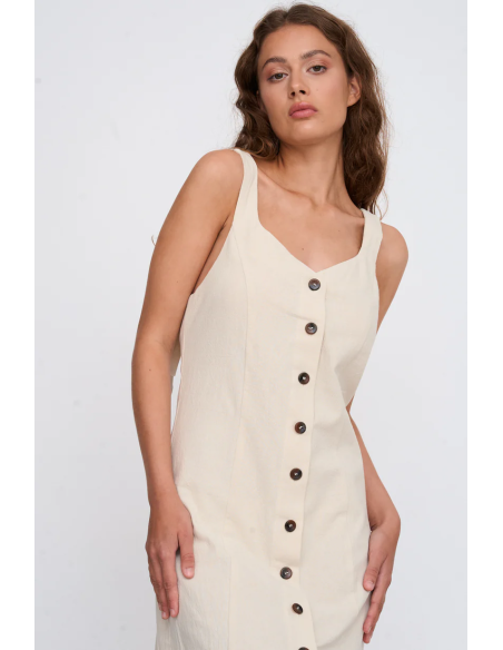 24Colours Beige Dress - 25u-21203b