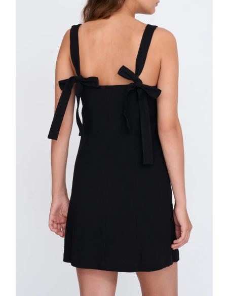 24Colours Black Dress - 25u-21203a