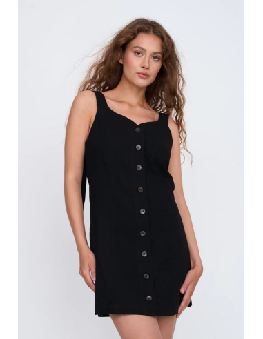 24Colours Black Dress - 25u-21203a