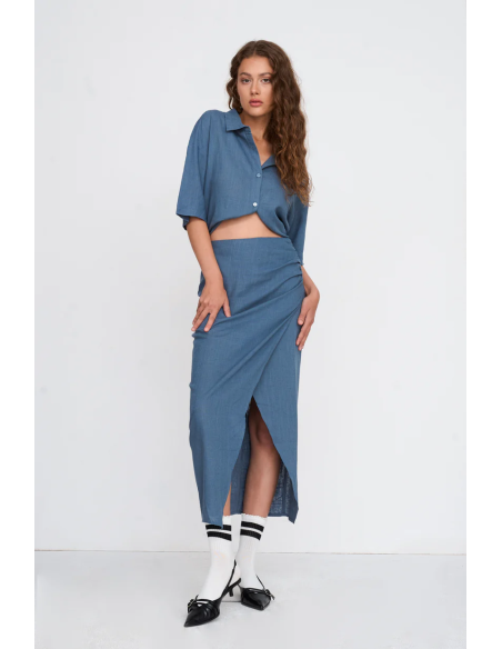 24Colours Blue Blouse - 25u-30472a