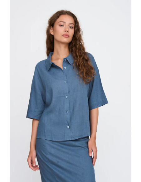 24Colours Blue Blouse - 25u-30472a