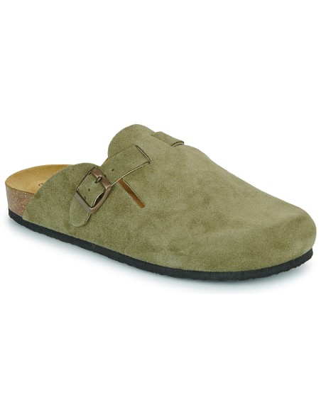 Plakton AFELPADO Light Kaki 717 X Suede Clogs - 171539-light kaki