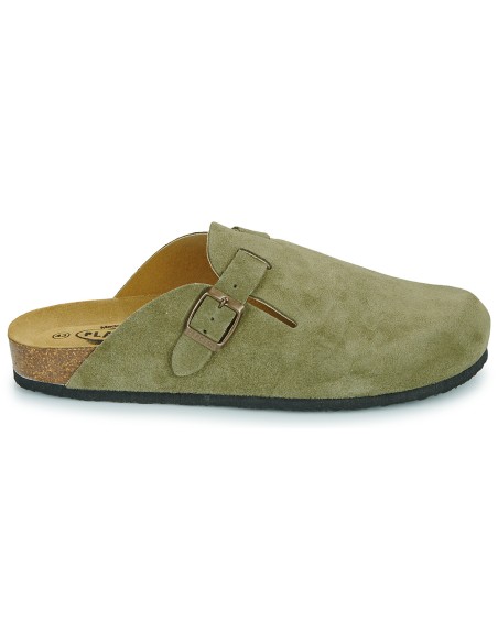 Plakton AFELPADO Light Kaki 717 X Suede Clogs - 171539-light kaki
